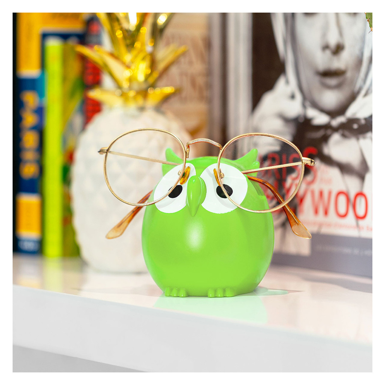 Glasses holder Owl Pylones Green Pylones