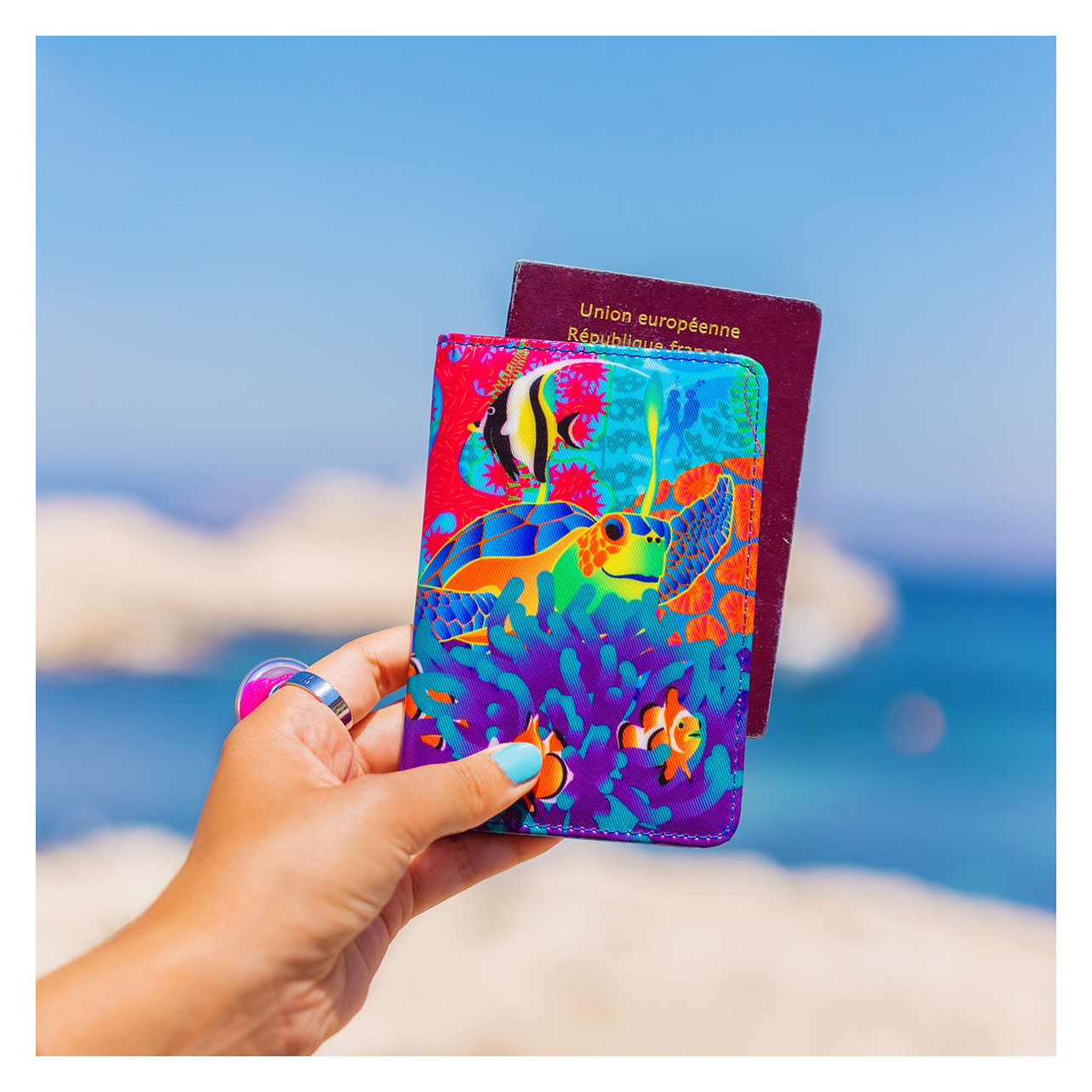 Porta passaporto originale - Voyage - Orchid Blue - Pylones