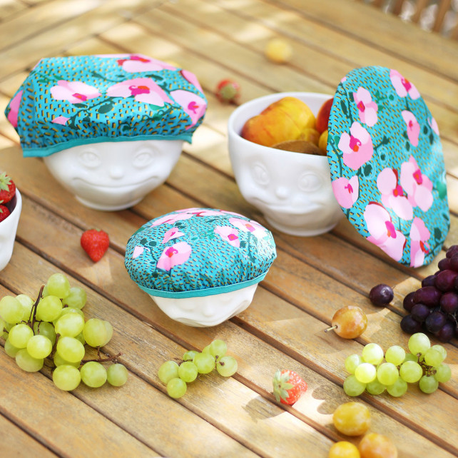 Set of 3 bowls covers Charlotte Orchid Blue Pylones