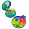 Foldable hairbrush with mirror - Lady Retro