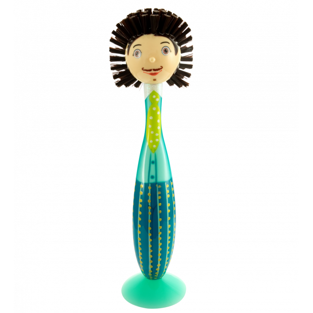 Washing up brush with cheap face