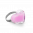 34115 - Bague en verre soufflé - Coeur Nano Milk - Bubble Gum