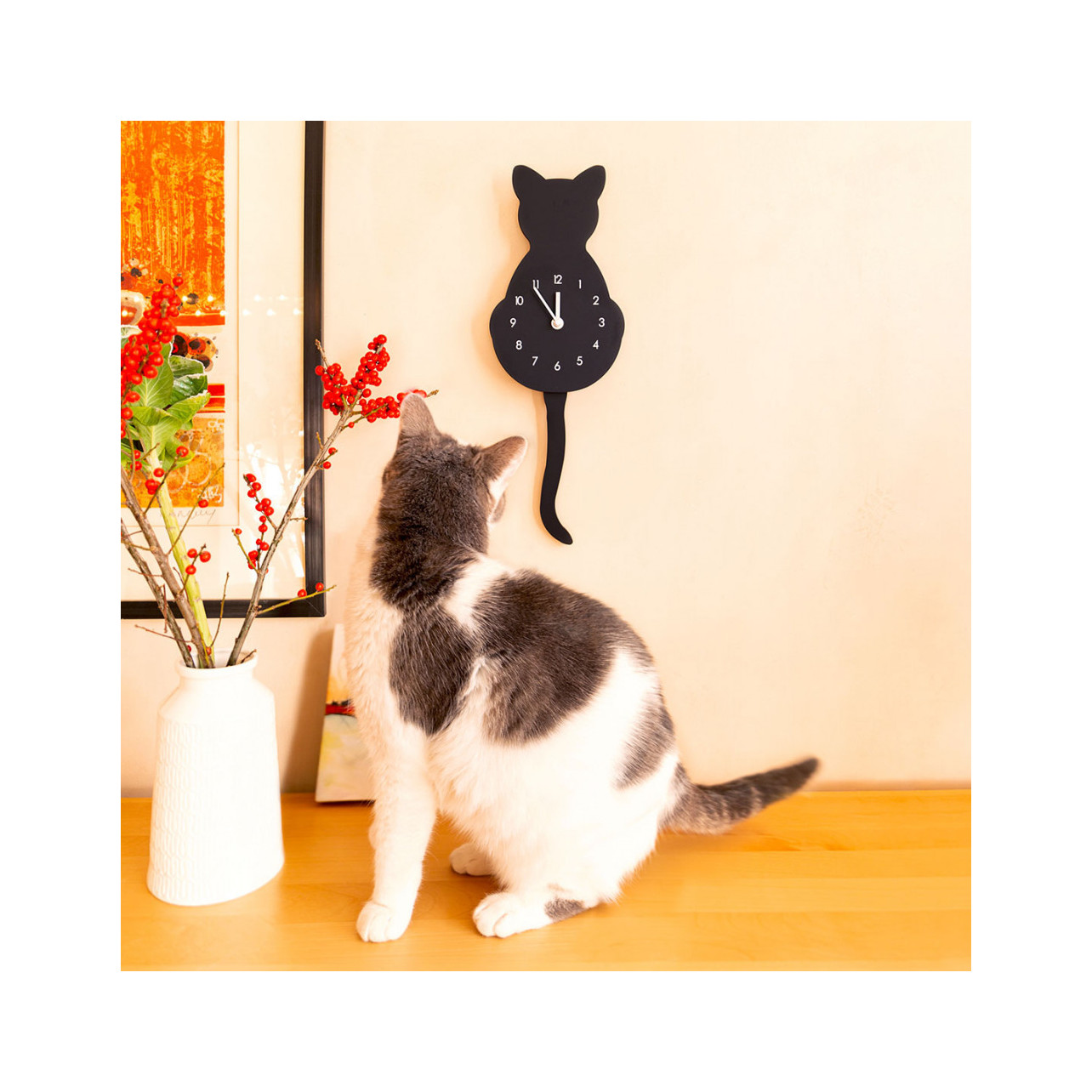 Uhr Dancing Clock Katze Pylones