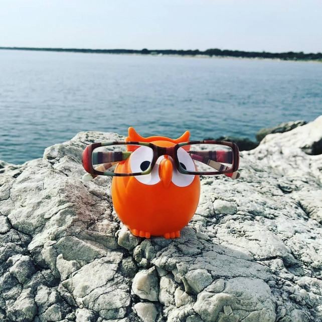 Repose lunettes / porte lunette Original - Owl - PYLONES - Orange