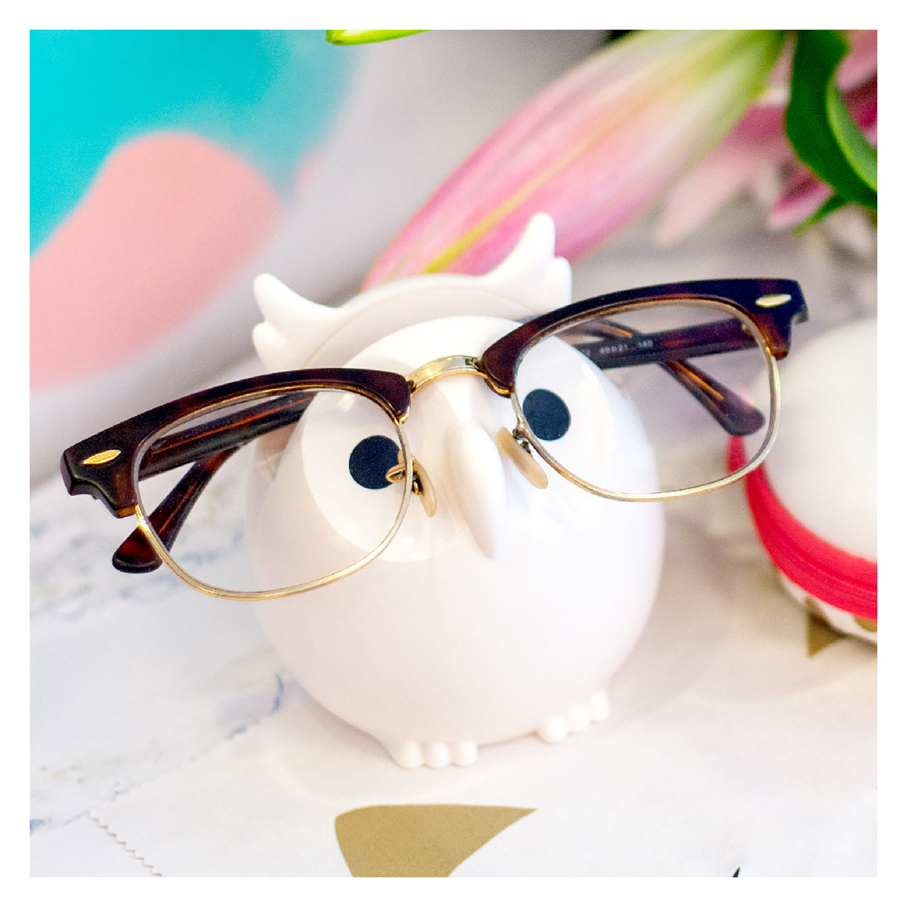 Repose lunettes / porte lunette Original - Owl - PYLONES - Blanc