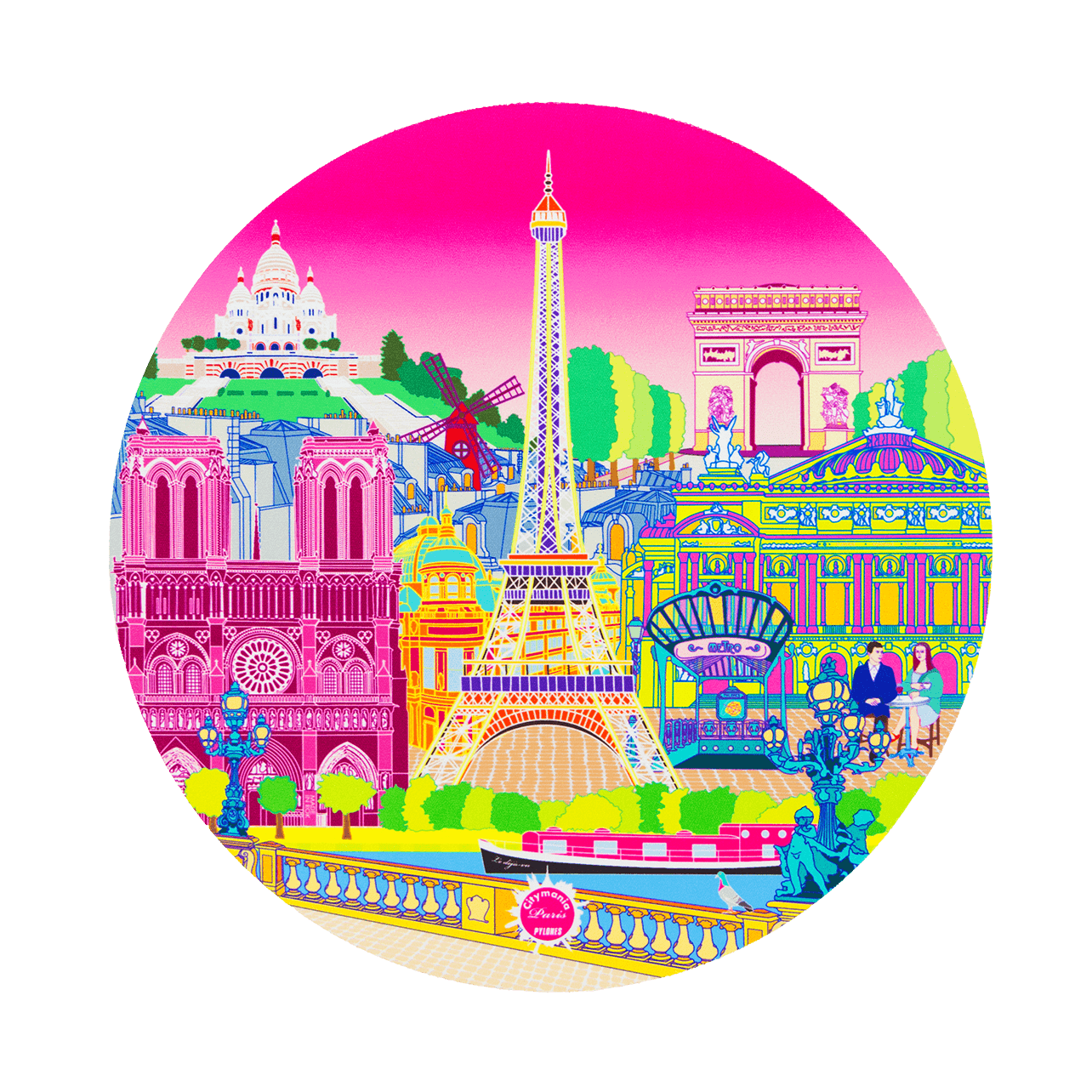 Tapis de souris - Tapiron Citymania - Paris Rose - Pylones