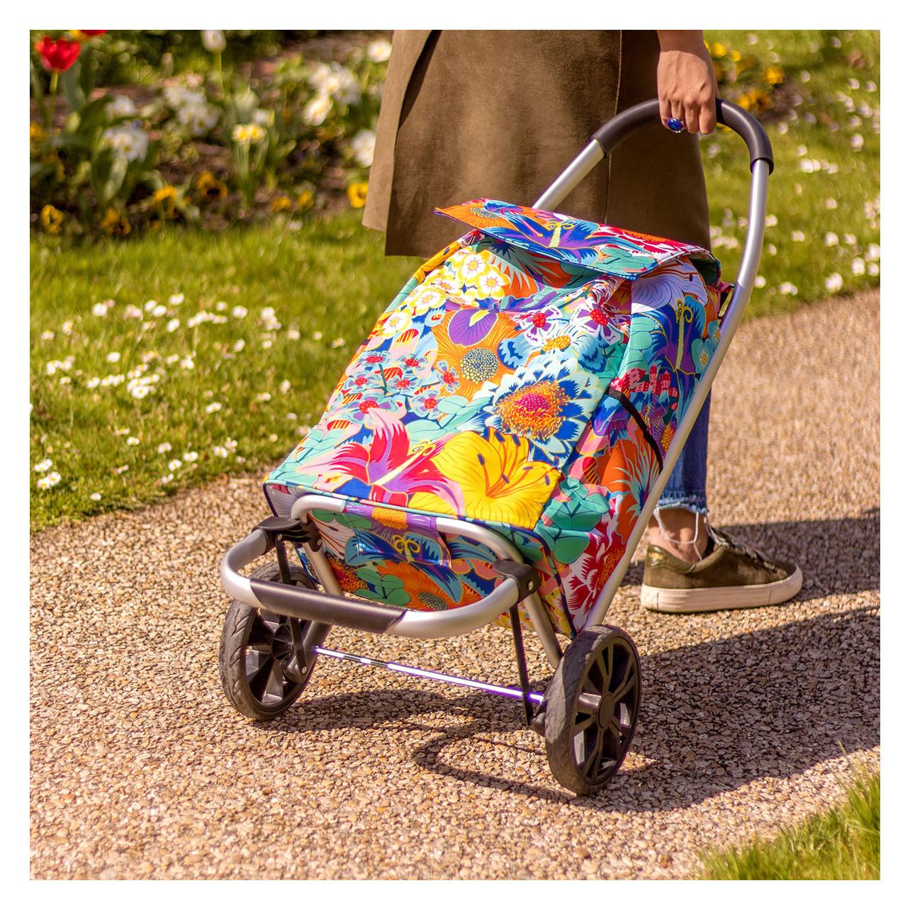 Carrello Spesa TROLL - In Alluminio Con Borsa Impermeabile 60L, Ruote Piroettanti - Foto 5