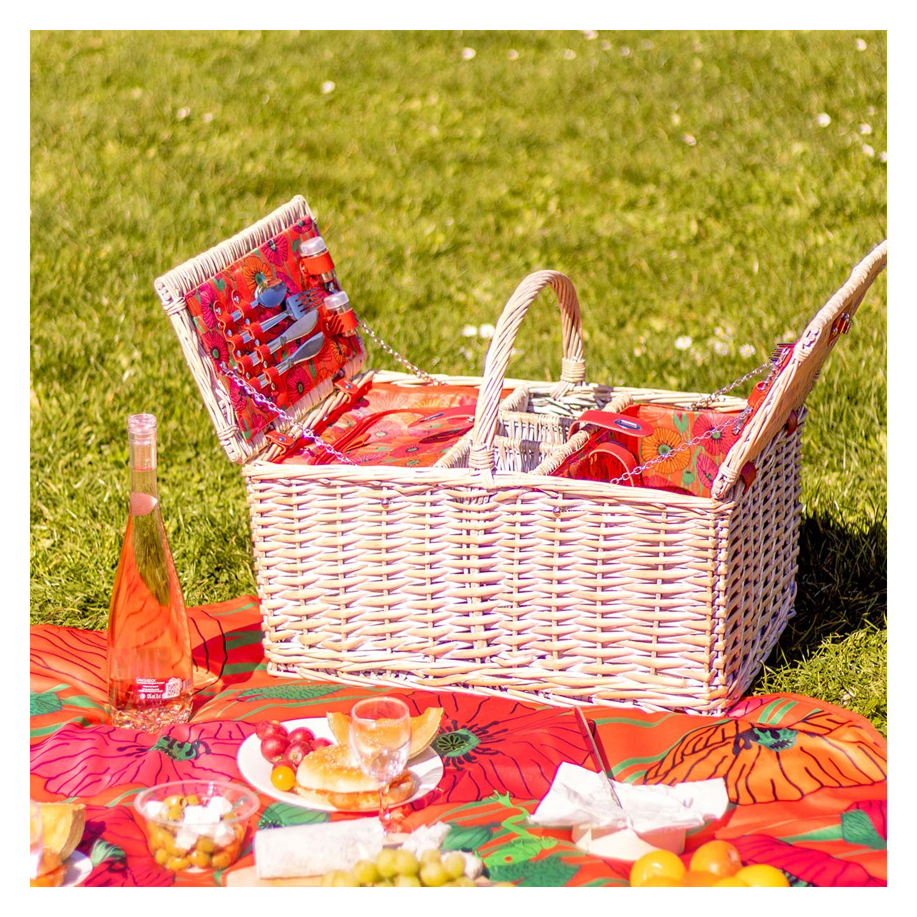 Picnic basket Déjeuner sur l'herbe Coquelicots Pylones