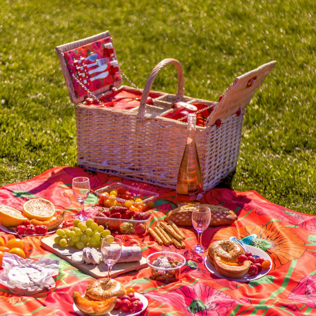 Cestino da picnic - Déjeuner sur l'herbe - Coquelicots - Pylones
