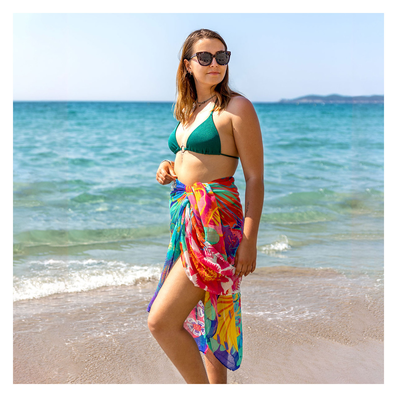 Foulard Shingora Occasion - Motif Floral Coloré Superbe, Modèle TOP KoS121