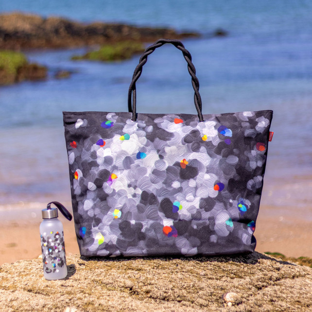 Grand cabas de plage - Beach Bag - Black Palette - Pylones