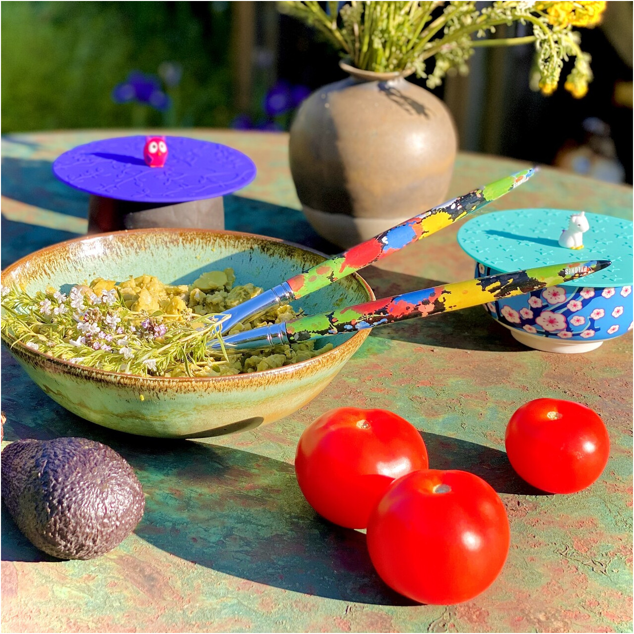 Salad servers design original Atelier d'artiste Black Pylones