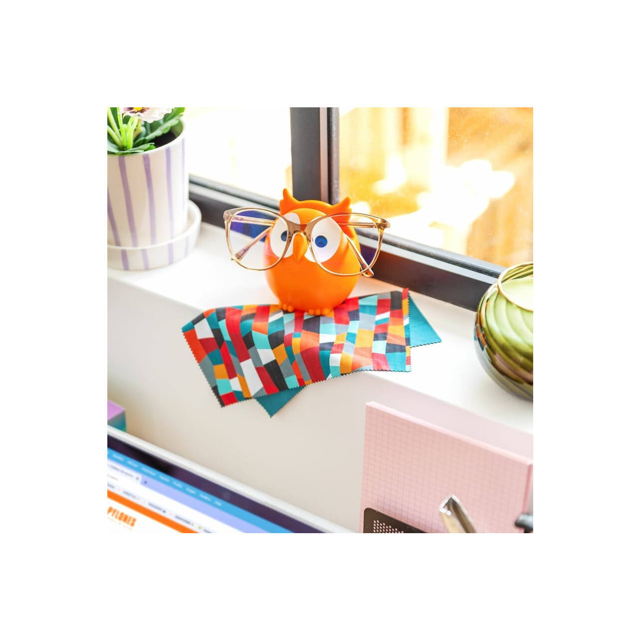 Glasses holder Owl Pylones Orange Pylones