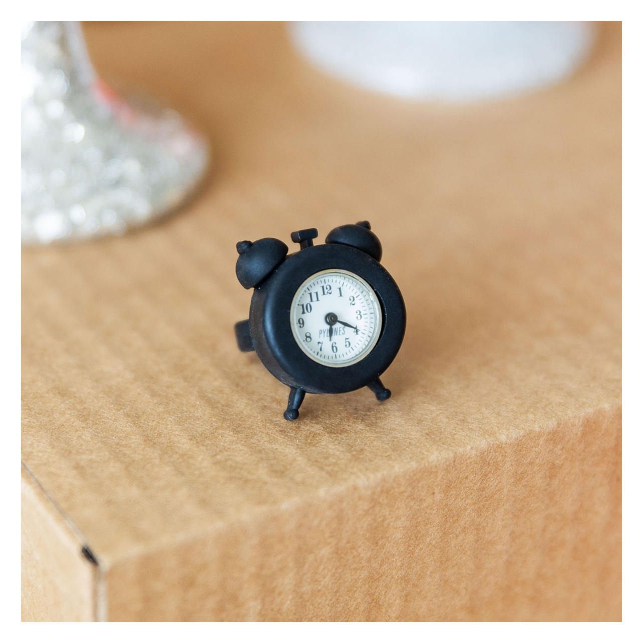 Bague montre / Bague Horloge - nano watch - Noir - Pylones