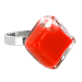 30710 - Anillo de vidrio soplado - Losange Nano Milk - Rouge clair