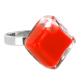 30710 - Glass ring - Losange Nano Milk - Rouge clair