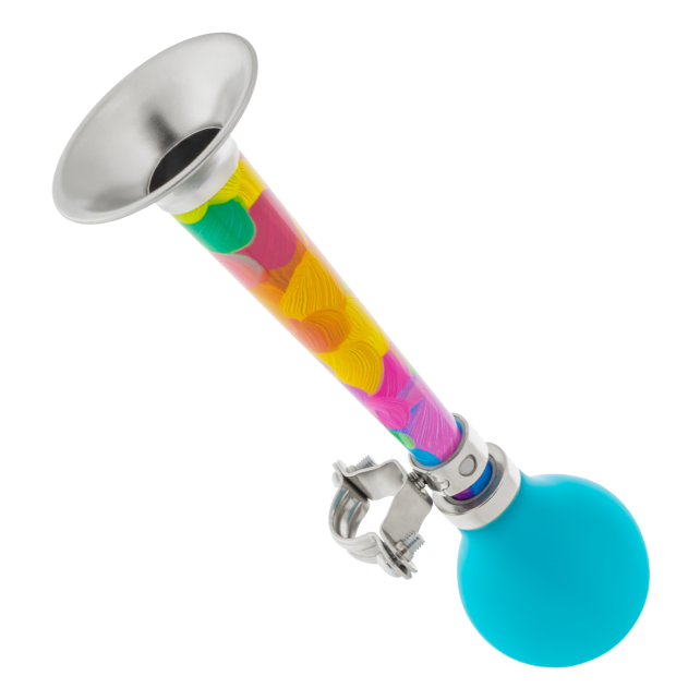 Clacson Per Bicicletta Bambini Con Palla Di Gomma, Suono Forte E Divertente, Fissaggio Universale, Cromato/Rosso, Per Manubri 20-23 Mm