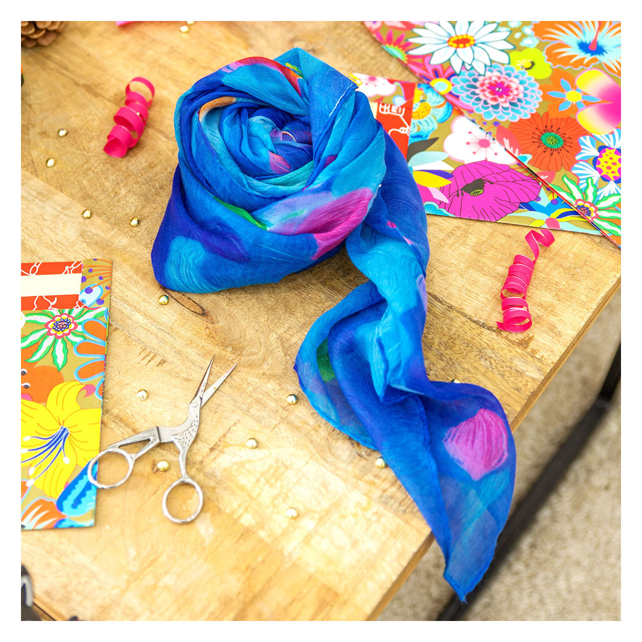 Foulard originale - Balade - Blue Palette - Pylones
