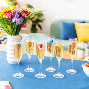 Set mit 6 Champagnergläsern - Champ de fleurs