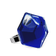 39643 - Bague en verre soufflée - Energie Medium transparent - Bleu Foncé