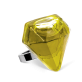 39663 - Bague en verre soufflée - Diamant Medium transparent - Jaune