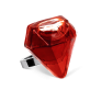 39663 - Anillo de vidrio soplado - Diamant Medium transparent - Rouge