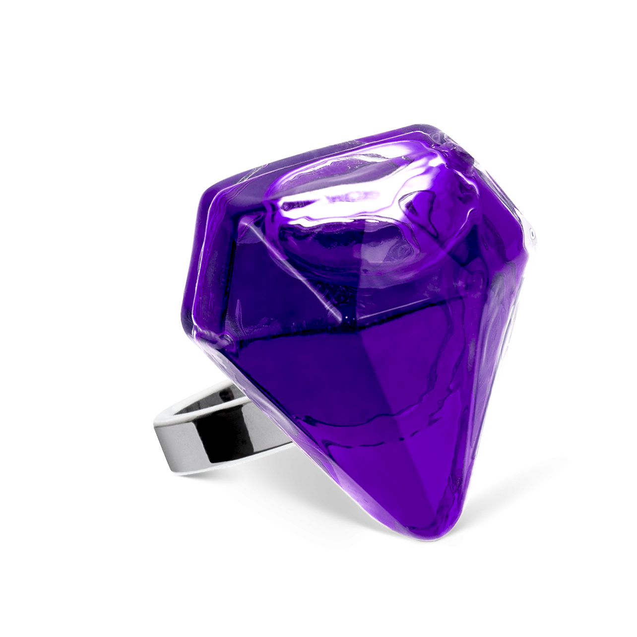 Glass ring Diamant Medium transparent Purple Pylones