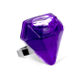 39663 - Bague en verre soufflée - Diamant Medium transparent - Violet