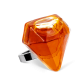 39663 - Anillo de vidrio soplado - Diamant Medium transparent - Orange
