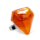 39663 - Bague en verre soufflée - Diamant Medium transparent - Orange