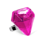 39663 - Anillo de vidrio soplado - Diamant Medium transparent - Fushia