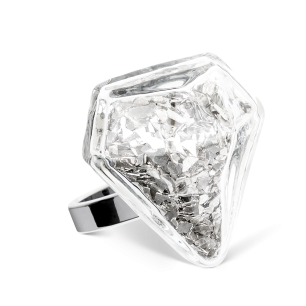 Anillo de vidrio soplado - Diamant Medium Paillettes