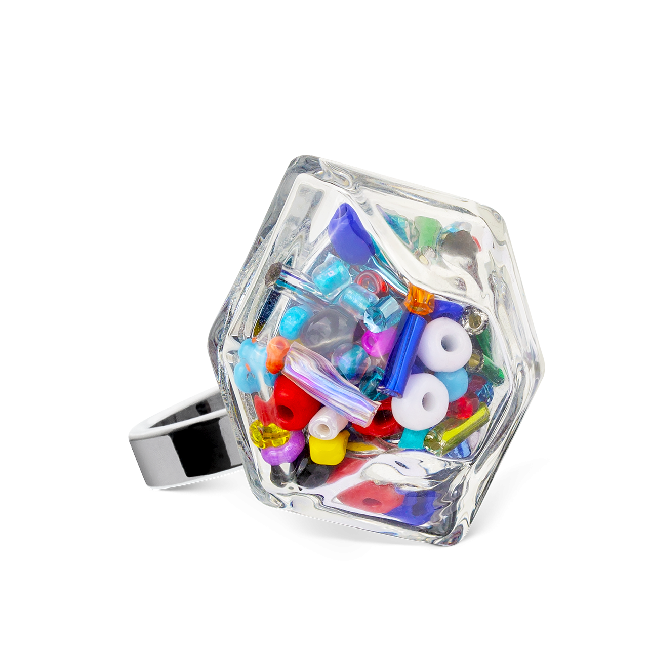 Glass ring Energie Medium Perles Multicolor Pylones