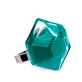 39643 - Bague en verre soufflée - Energie Medium transparent - Turquoise