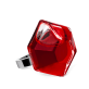 39643 - Anillo de vidrio soplado - Energie Medium transparent - Rouge