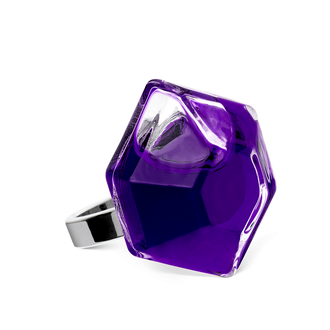 Glass ring Energie Medium transparent Purple Pylones