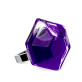 39643 - Bague en verre soufflée - Energie Medium transparent - Violet