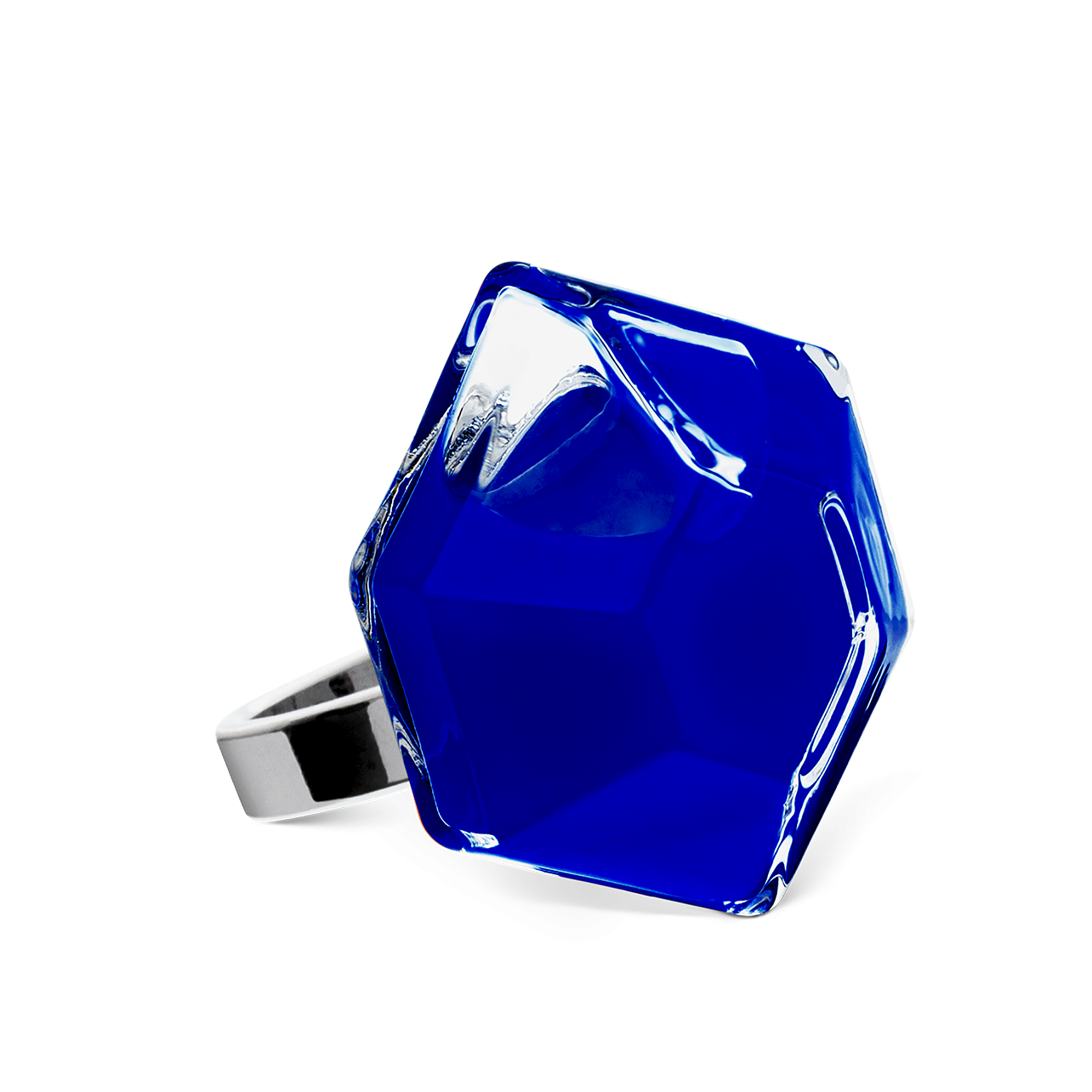 Glass ring Energie Medium Milk Dark Blue Pylones