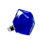 39601 - Bague en verre soufflée - Energie Medium Milk - Bleu Foncé
