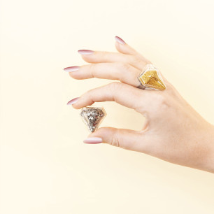 Glass ring - Diamant Medium Paillettes