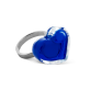 39753 - Bague en verre soufflée - Coeur Nano transparent - Bleu Foncé