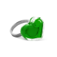 39753 - Bague en verre soufflée - Coeur Nano transparent - Vert