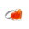 39753 - Bague en verre soufflée - Coeur Nano transparent - Orange