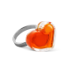 39753 - Anillo de vidrio soplado - Coeur Nano transparent - Orange