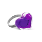 39753 - Bague en verre soufflée - Coeur Nano transparent - Violet