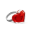 39753 - Bague en verre soufflée - Coeur Nano transparent - Rouge