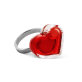 39753 - Glass ring - Coeur Nano transparent - Rouge