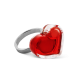 Bague en verre soufflé - Coeur Nano transparent