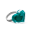 39753 - Bague en verre soufflée - Coeur Nano transparent - Turquoise