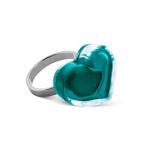 Glass ring - Coeur Nano transparent